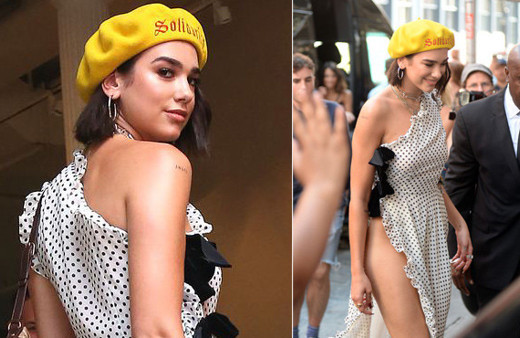 Dua Lipa iç çamaşırsız sokaklarda! Yırtmacı başına bela oldu