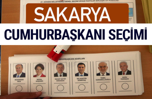 Sakarya Cumhurbaşkanları oy oranları YSK Sandık sonuçları 