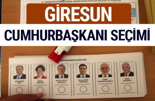 Giresun Cumhurbaşkanları oy oranları YSK Sandık sonuçları 