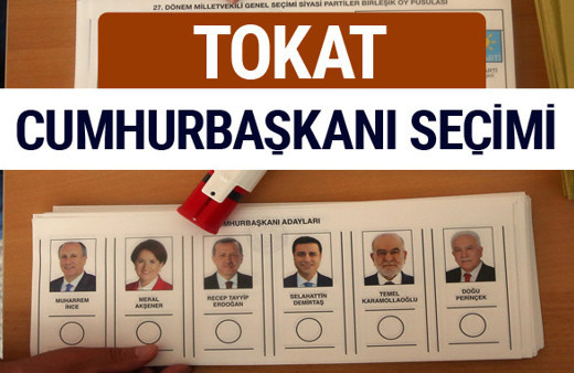 Tokat Cumhurbaşkanları oy oranları YSK Sandık sonuçları 