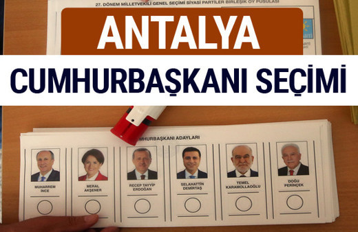 Antalya Cumhurbaşkanları oy oranları YSK Sandık sonuçları 