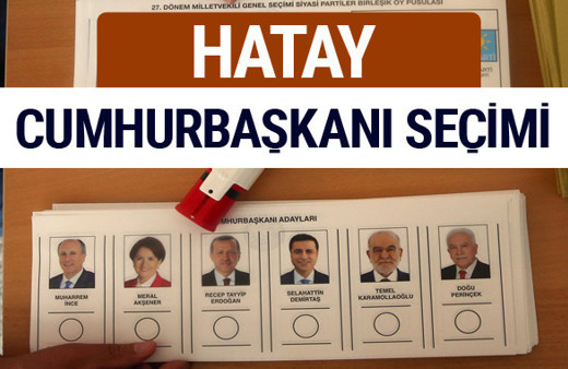 Hatay Cumhurbaşkanları oy oranları YSK Sandık sonuçları 