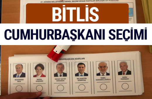 Bitlis Cumhurbaşkanları oy oranları YSK Sandık sonuçları 