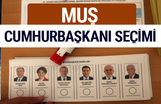 Muş Cumhurbaşkanları oy oranları YSK Sandık sonuçları 