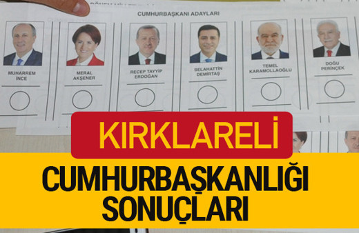 Kırklareli Cumhurbaşkanlığı seçim sonucu 2018 Kırklareli sonuçları