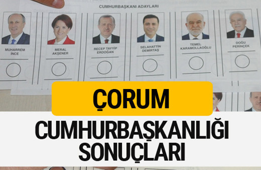 Çorum Cumhurbaşkanlığı seçim sonucu 2018 Çorum sonuçları
