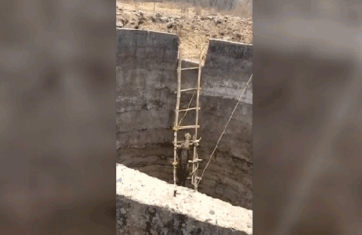 Dev çukurun içinden böyle çıktı! Köylüler hırıltıları duyunca...