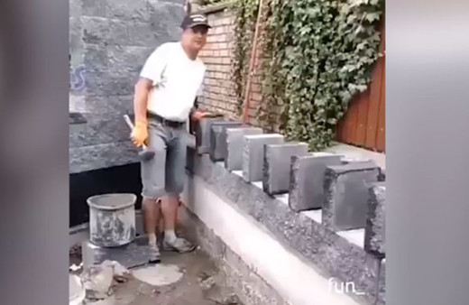 İnşaat ustasının şovu sosyal medyayı salladı!