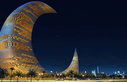 Dubai'ye dev hilal şeklinde bina