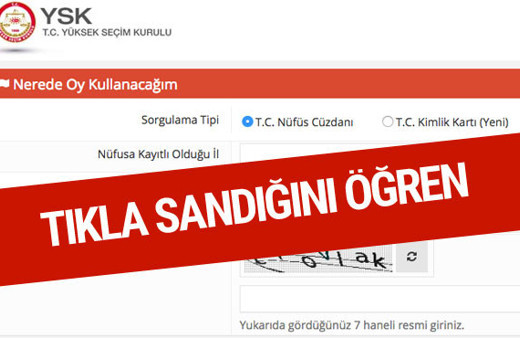 Nerede oy kullanacağım sandık sorgulama YSK sayfası-2018