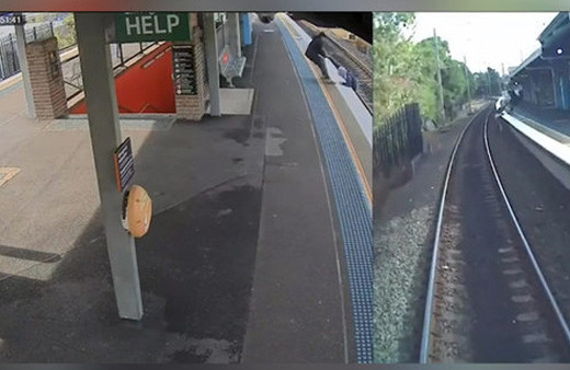 Kahraman adam, tren raylarına düşen adamı böyle kurtardı