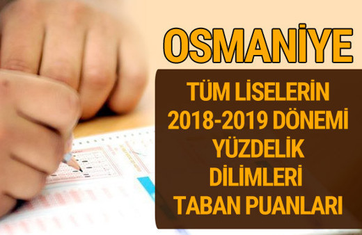 Osmaniye Lise taban puanları 2018 -2019 nitelikli okullar LGS yüzdelik dilimleri 