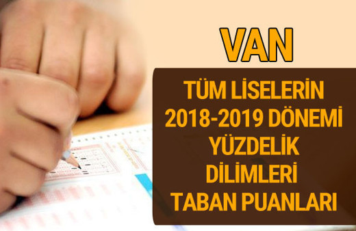 Van Lise taban puanları 2018 -2019 nitelikli okullar LGS yüzdelik dilimleri 