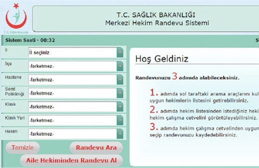 Hastane randevusu al-MHRS randevu sistemi