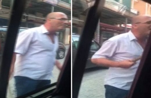 Uber sürücüsüne sopayla saldırdı! Korku dolu anlar