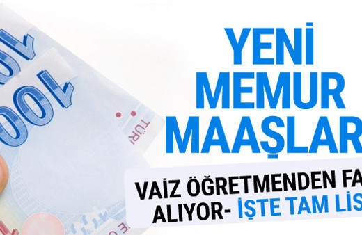 Yeni memur maaşları 2018 zamlı liste öğretmen, hemşire, vaiz, polis... 