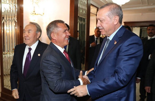 Erdoğan'a Kırgızistan'da büyük ilgi