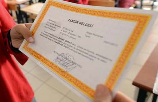 e okul karne notları görme ve takdir teşekkür hesaplama ekranı 2019