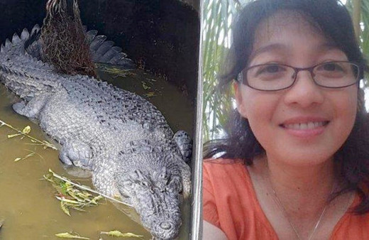 Dev timsah kadının yarısını yedi sudaki cismi görenler dehşete düştü