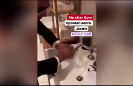 Nusret en çok eleştirildiği konuya lavabodan çektiği video ile cevap verdi