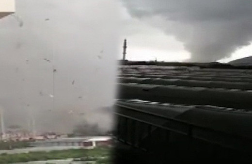 Kumluca ve Finike'de çıkan hortum kamerada