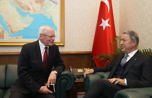 Hulusi Akar ABD'nin Suriye Özel Temsilcisi James Jeffrey'i kabul etti