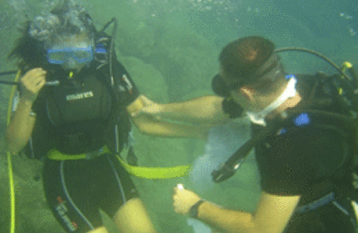 Denizaltında evlenme teklif etti