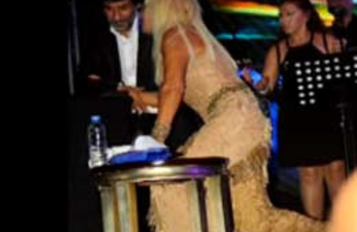 Ajda Pekkan sahnede düştü