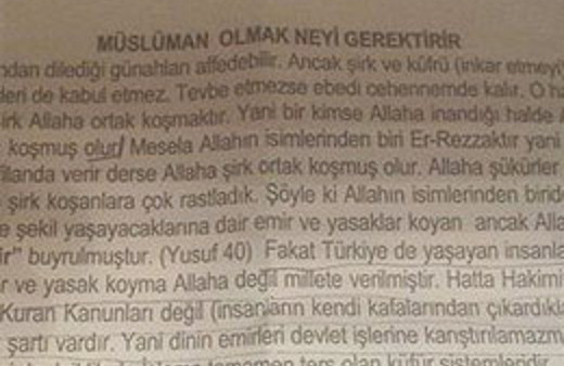 29 Ekim'de şeriat bildirisi dağıttılar!