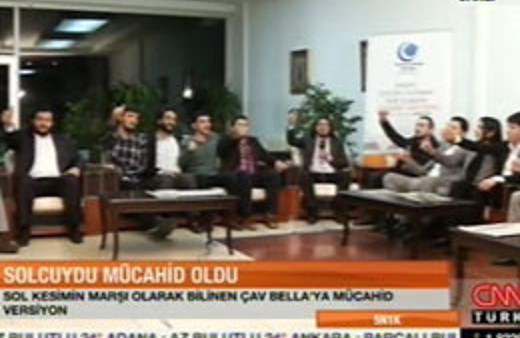 CNN Türk'te 'Çav Bella'lı tekbir sesleri