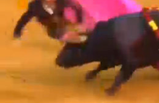 Kızgın boğa matadora böyle saldırdı!