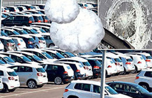 Dolu Volkswagen'i fena vurdu