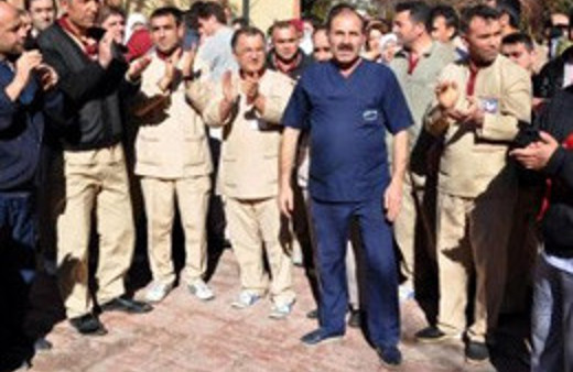 Hastane personelinden maaş eylemi