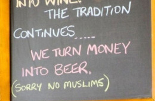 Restorantta olay yaratan 'Müslüman' tabelası