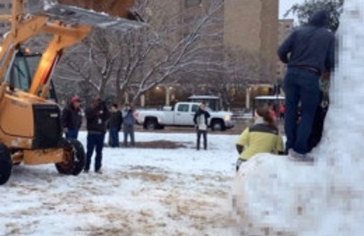 Penis heykelini dozerle yıktılar