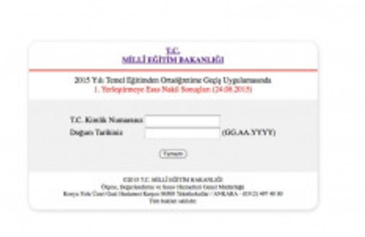 Lise nakil sonuçları MEB-TEOG sorgu ekranı