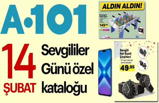 A101 aktüel 14 Şubat öne çıkan ve indirimli ürünler kataloğu