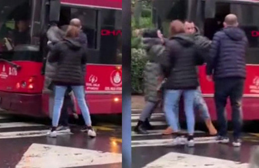 İki kadın ve otobüs sürücüsü birbirine girdi! O anlar böyle kaydedildi