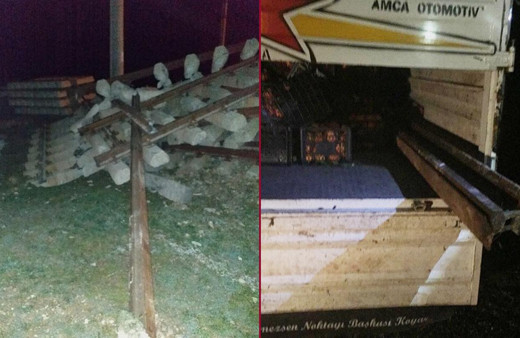 Malatya’da tren raylarını çalarken suçüstü yakalandılar