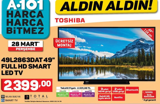 A101'de Mart sonu indirimi A101 28 Mart 2019 aktüel indirimli ürünler kataloğu