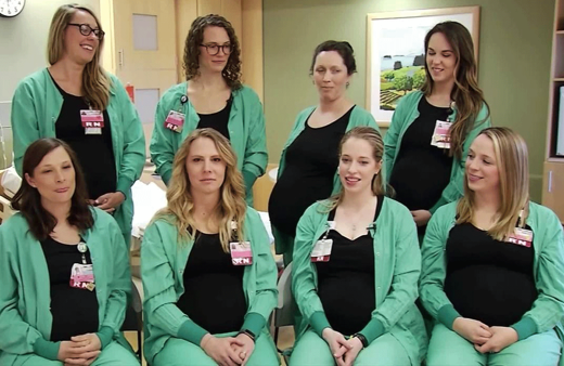 İnanılmaz olay! 9 hemşire aynı anda bebek bekliyor