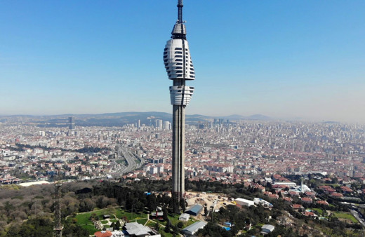 Çamlıca Kulesi'ne dördüncü büyük parçanın monte edilme anları