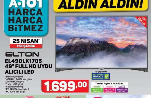 A101'de ay sonu indirimi! A101 25 Nisan Perşembe aktüel indirimli ürünler kataloğu
