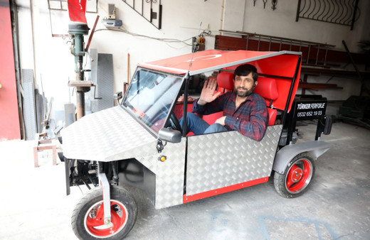 Trabzonlu demir ustası kendi otomobilini yaptı