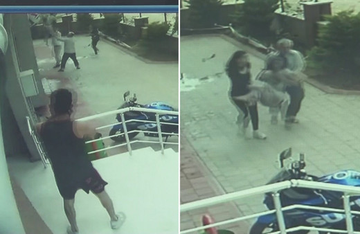 Yangında balkondan atlayan genç kızı böyle havada yakaladı