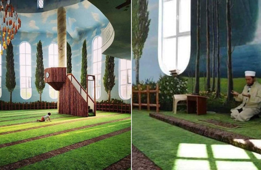 Kırşehir'deki Hamidiye Camii'nin içi 'cennet' izlenimi veriyor Bakara suresinden esinlendi