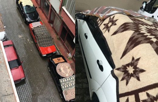 Kastamonu'da araç hareketliliği dolu yağışına ilginç önlemler