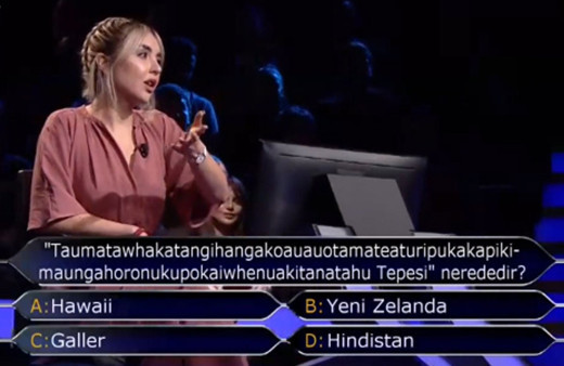 Kim Milyoner Olmak İster herkesi şoke eden soru: Taumata Tepesi nerededir?