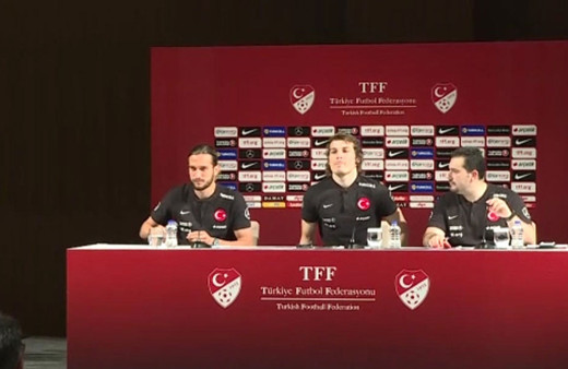 A Milli Futbol Takımı oyuncuları Çağlar Söyüncü ve Yusuf Yazıcı'nın basın toplantısı