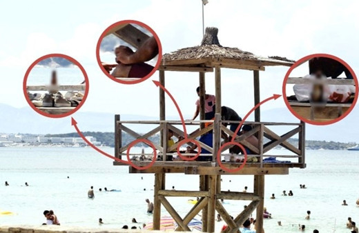 Tatil cennetindeki can kurtaran kulesinde skandal görüntü!